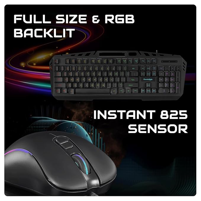 Cosmic Byte Dragon Fly RGB Gaming Keyboard and Mouse Combo,Upgraded Edition, Spectra RGB Effects, 1000Hz Gaming Mouse, 12800DPI with Dual Software Support for Keyboard and Mouse (Black) - Image 3