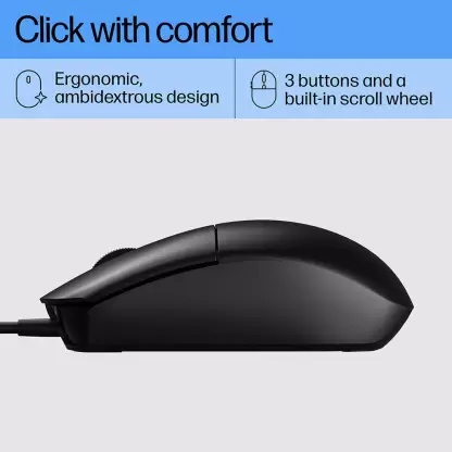 HP M070 Wired Mechanical Mouse (USB 2.0, Black) - Image 3