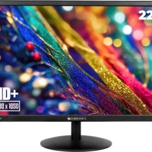 ZEBRONICS 55.88 cm (22 inch) HD+ LED Backlit VA Panel with Dual Input HDMI & VGA, 16:10 Aspect ratio, 16.7M Colors, 2000000:1 Contrast Ratio (Dynamic), 250 nits Brightness (max) Wall Mountable Monitor (ZEB EA122)  (Response Time: 5 ms, 60 Hz Refresh Rate)