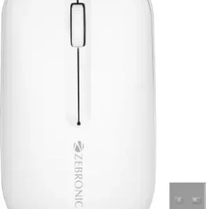 ZEBRONICS ZEB-PULSE 1200 DPI, Multidevice connectivity with Connection Toggle Button & On/Off Switch Wireless Optical Mouse  (2.4GHz Wireless, Bluetooth, White)